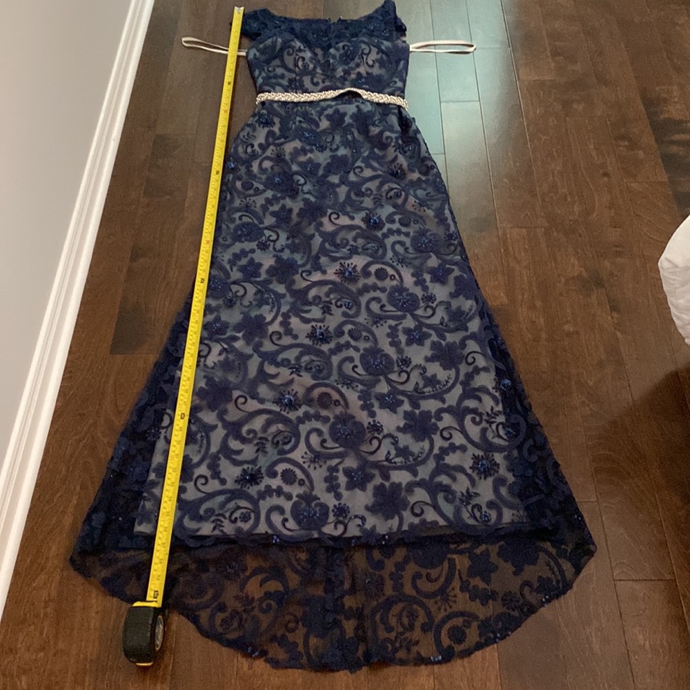 Evening elegant long dress Jade couture S4 navy and grey dress . Wore only once. - Picture 10 of 17